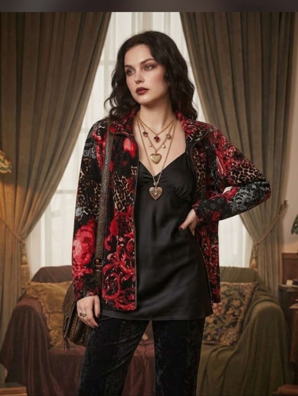 Onque Casuals Velour Jacket PS SP Dark Romantic Whimsigoth #11
